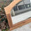 Miniature : Miroir art déco en arc sculpté rénové en bois massif chêne brut 112cm