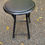 Miniature : Tabouret rond pliable en acier noir et cuir