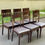Miniature : 6 chaises scandinaves vintage bois massif et cuir marron