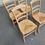 Miniature : 4 chaises bois massif blond chêne et paille