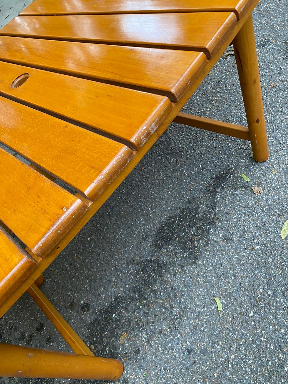 Miniature : Table de jardin pliable Clairitex 1970 en bois massif 160x80cm