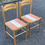 Miniature : 4 chaises en bois massif paille et tissu