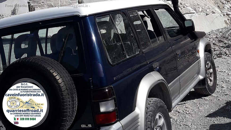 con il Pajero alle CaveInFuoristrada.it le CAve di Marmo di Carrara OffRoad Tour
