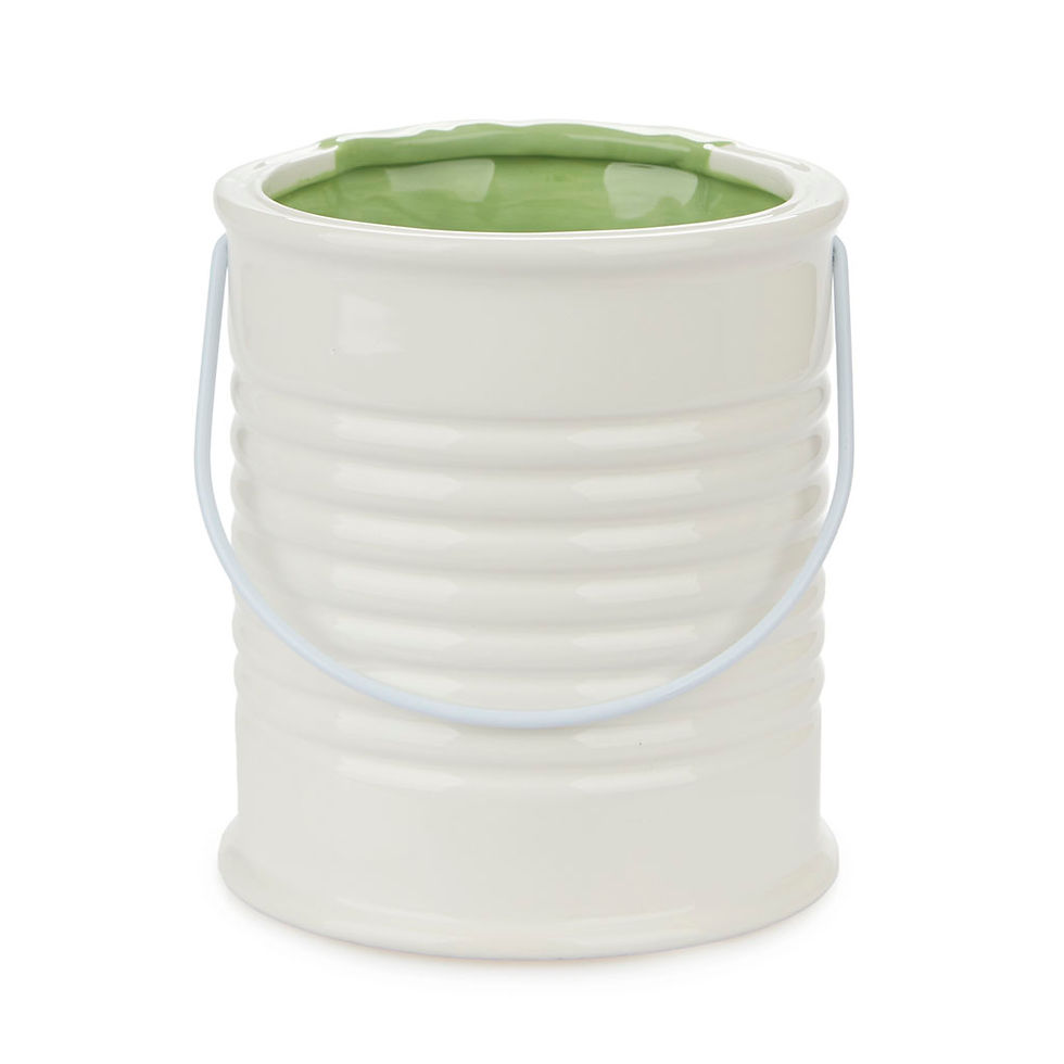 Miniatura: BARATTOLO/VASO ALTO BIANCO e VERDE