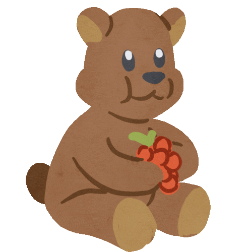 teddy bear eating berries