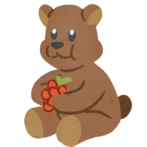 bear eating berries facing left