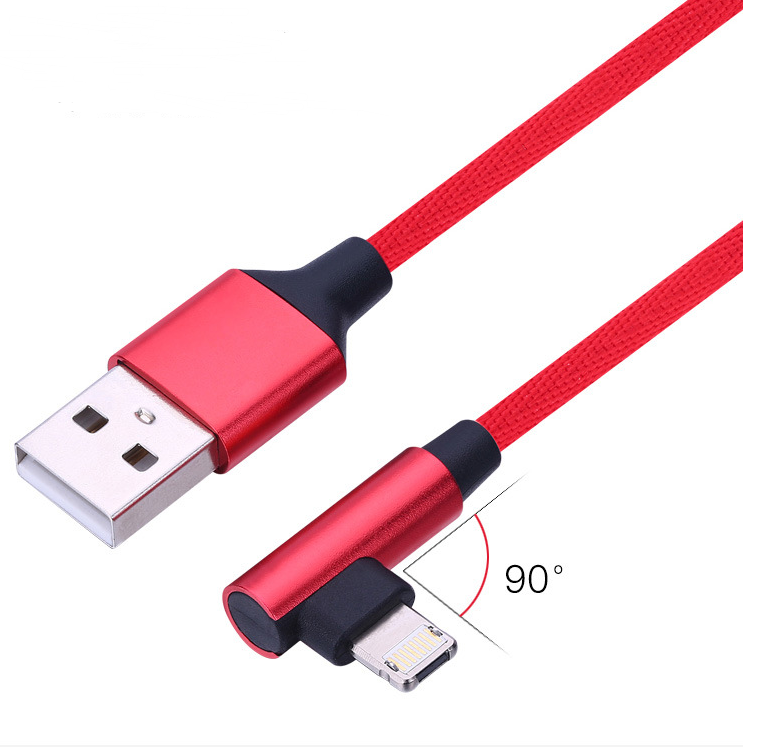 Miniatura: 90-Degree USB Charging Cable for Apple & Android