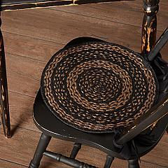 Thumbnail: Black & Tan Jute Chair Pad 15 inch Diameter Set of 6