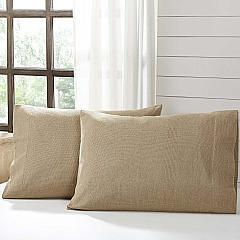 Thumbnail: Burlap Natural Pillow Case Set of 2