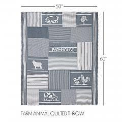Thumbnail: Sawyer Mill Blue Farm Animal Quilted Throw 60x50