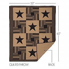 Thumbnail: Black Check Star Quilted Throw 60x50