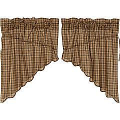 Thumbnail: Cedar Ridge Prairie Swag Scalloped Set of 2 36x36x18