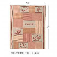 Thumbnail: Sawyer Mill Red Farm Animal Quilted Throw 60x50