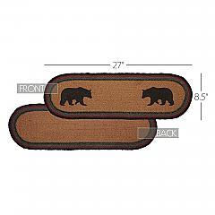 Thumbnail: Wyatt Stenciled Bear Jute Stair Tread Oval Latex 8.5x27