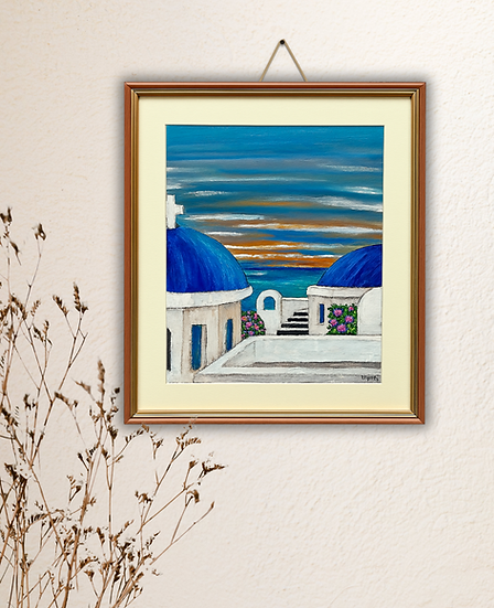 Galeria de arte El salvador| Santorini| Técnica acrilico