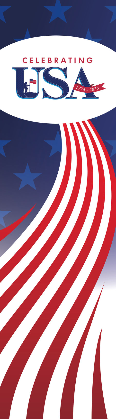Celebrating USA - Pole Banner Option 3