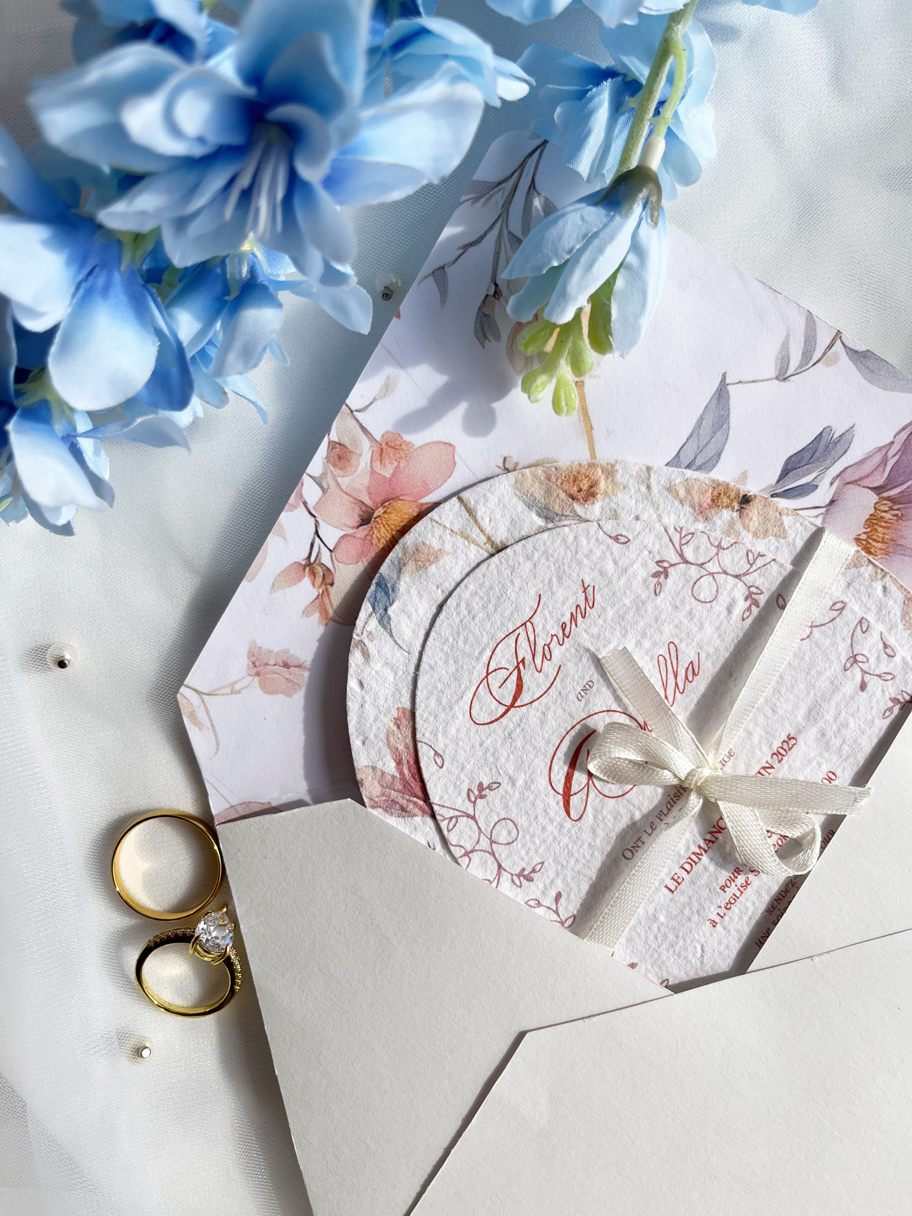 Faire-part de mariage - Modèle "Fleurette"