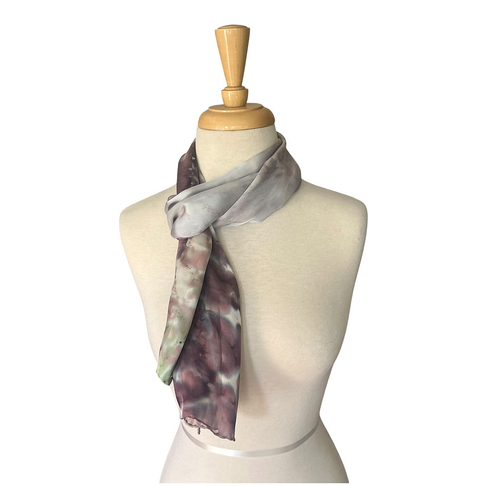 Heather Feather Hand Painted Silk Scarf