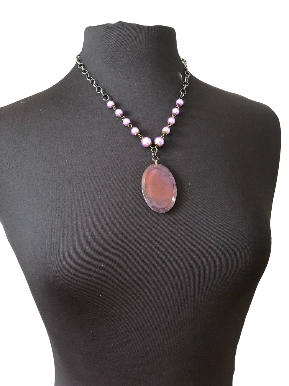 Thumbnail: Art to Wear Jewellery - Pearl Canyon Crystal Pendant Necklace