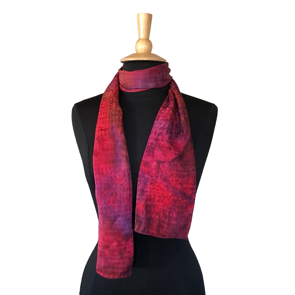 Thumbnail: Silk Scarf - Viva Magenta Jacquard