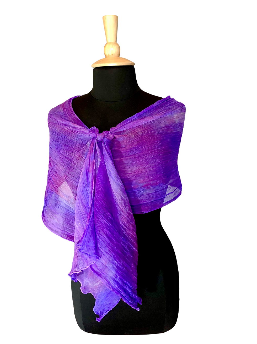 Thumbnail: Silk Shawl - Royal Purple Crinkle Chiffon