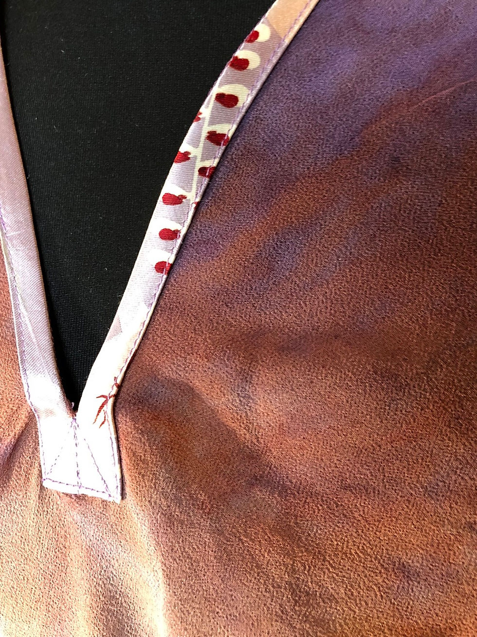 Thumbnail: Silk Shawl - Canyon Satin Trimmed Poncho