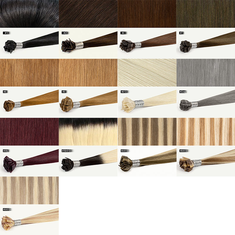 Miniatura: Straight Hair Flat Tip Hair Extensions K Tip Natural 100% Human Hair Fusion
