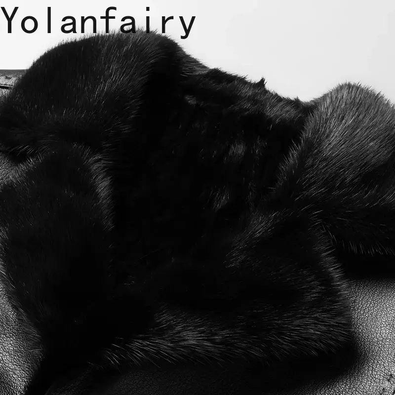 Miniatura: YOLANFAIRY Real Goat Skin Genuine Leather Jacket Man Winter Mid-Length Luxury