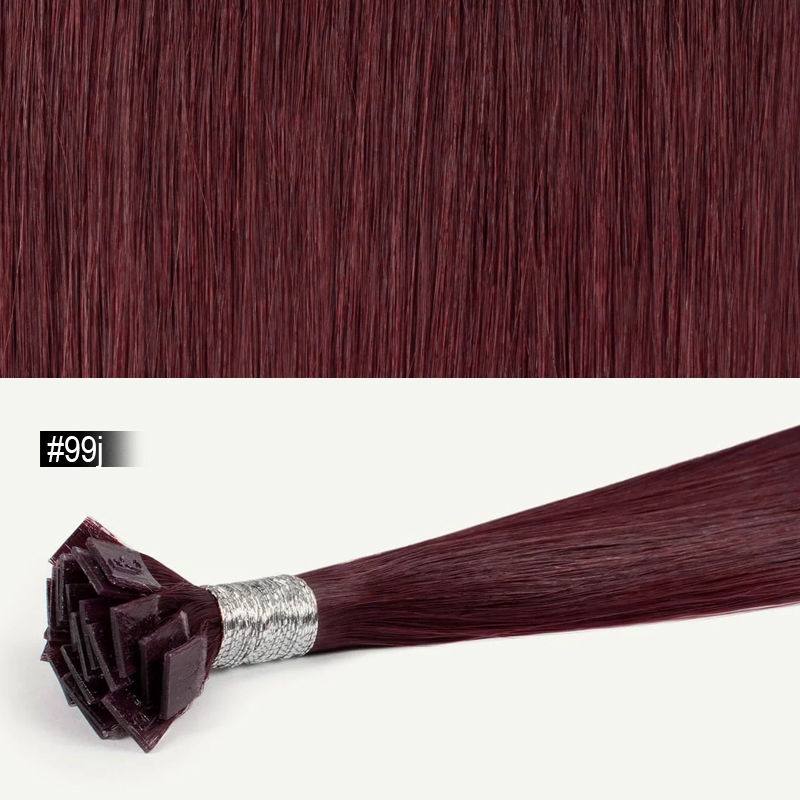 Thumbnail: Straight Hair Flat Tip Hair Extensions K Tip Natural 100% Human Hair Fusion
