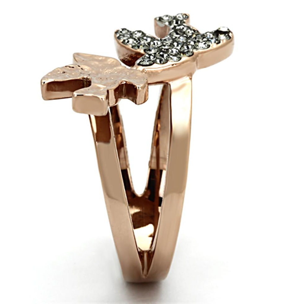 Thumbnail: TK1165 Two-Tone IP Rose Gold Stainless Steel Ring With Top Grade Crystal in