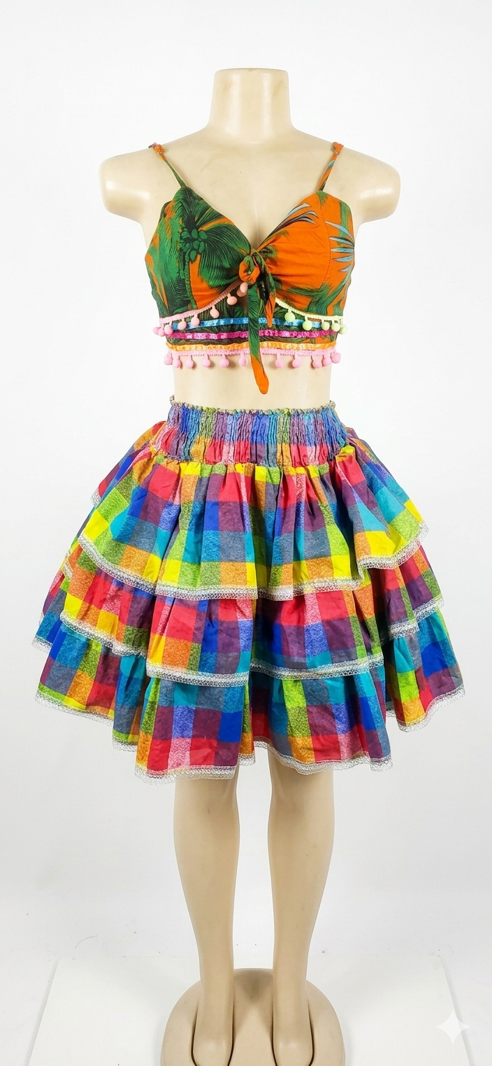 Conjunto Cropped + Saia