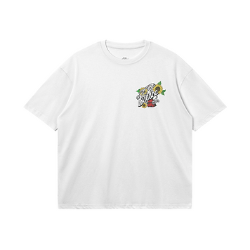Red Buddha Ecstasy in the Temple of Diana T Shirt Front, Logo & Sunflowers