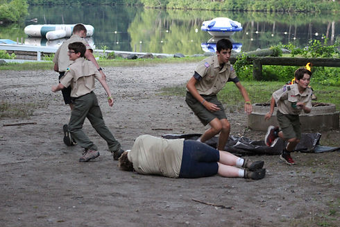 Scouts performing a skit
