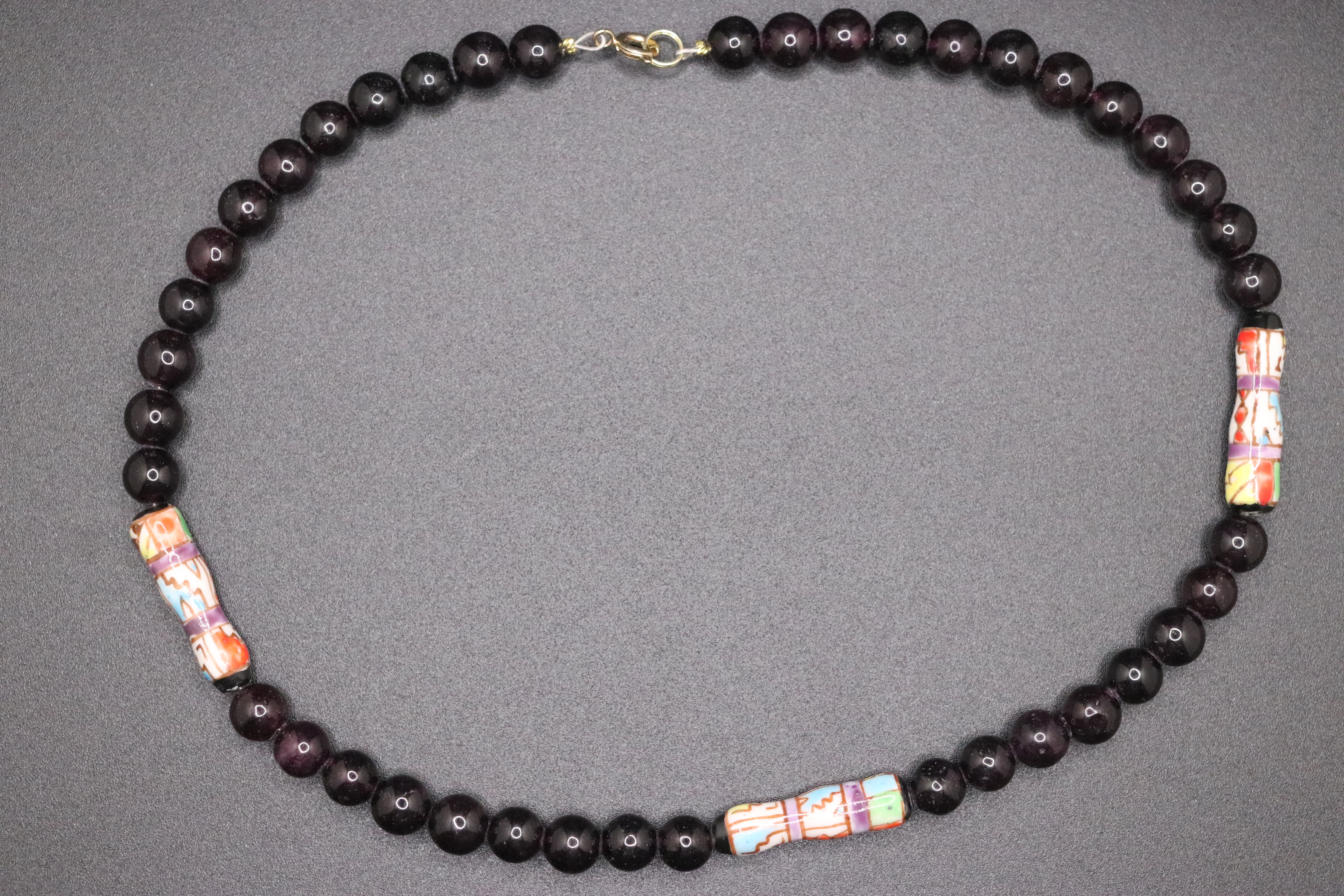 Red Glass & Porcelain Beads