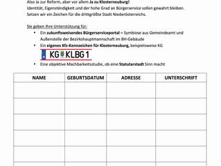 Erster Zwischenstand Unterschriftenaktion