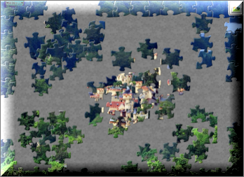 Players have started to sort and organize the pieces of a puzzle