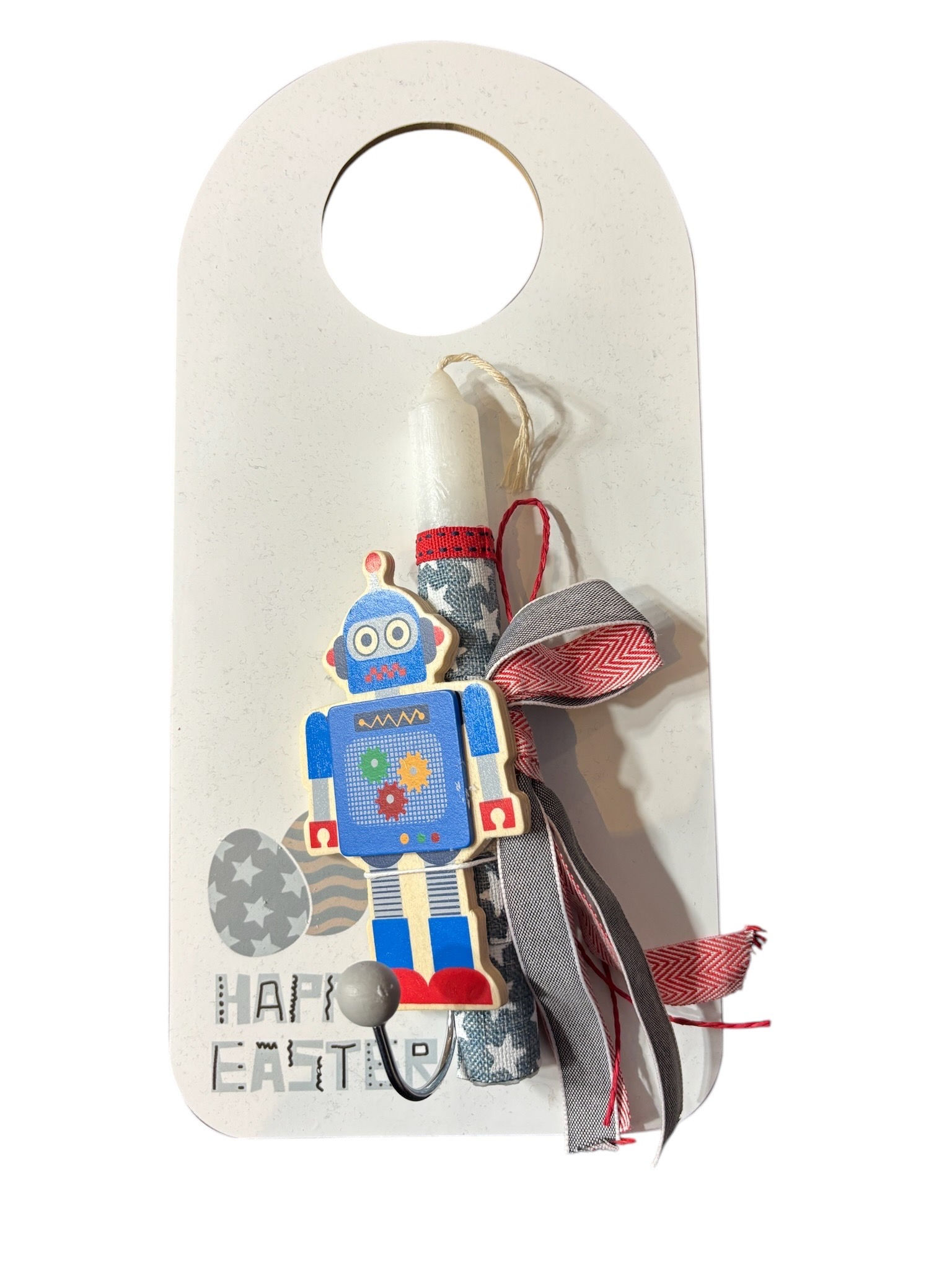 Robot Blue Easter Candle