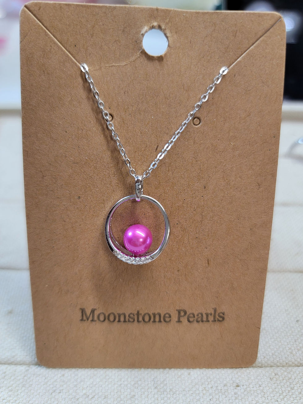 Premade Pendant Necklace Hot Pink