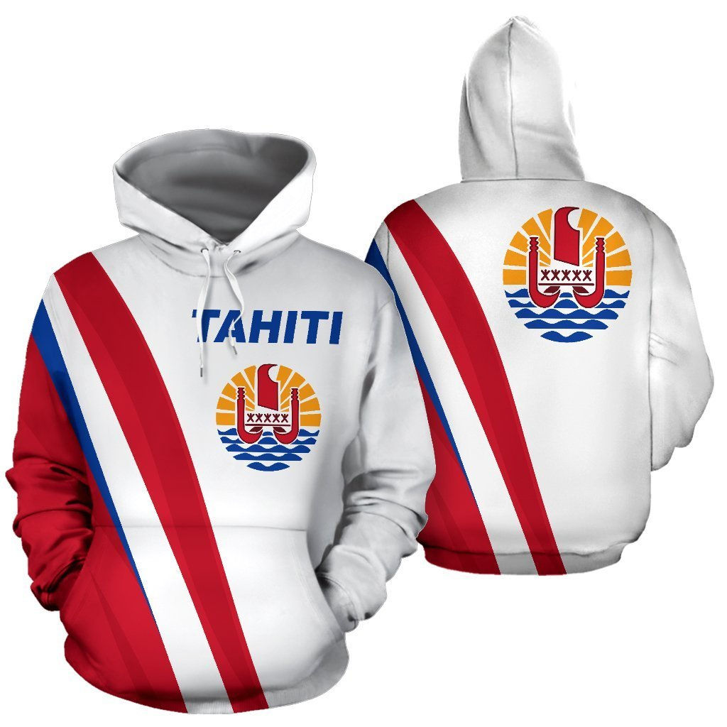 Hoodie Sweat Unisex Sigle Polynésie française Bannière tricolore