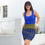 Miniature : Robe d'été bleue resserrée à la taille imprimée mi-long  EH 003