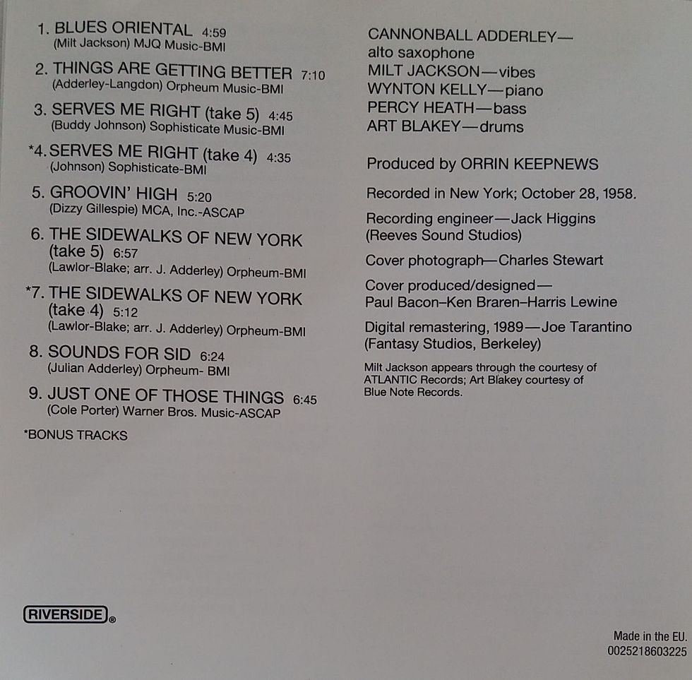 Thumbnail: Cannonball Adderley With Milt Jackson ‎– Things Are Getting Better