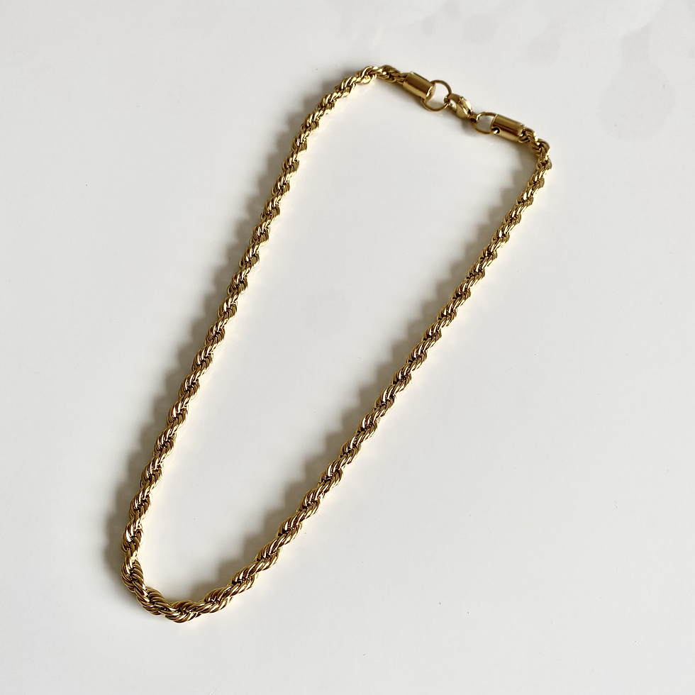 Thumbnail: Chunky Rope Chain Necklace (Gold)