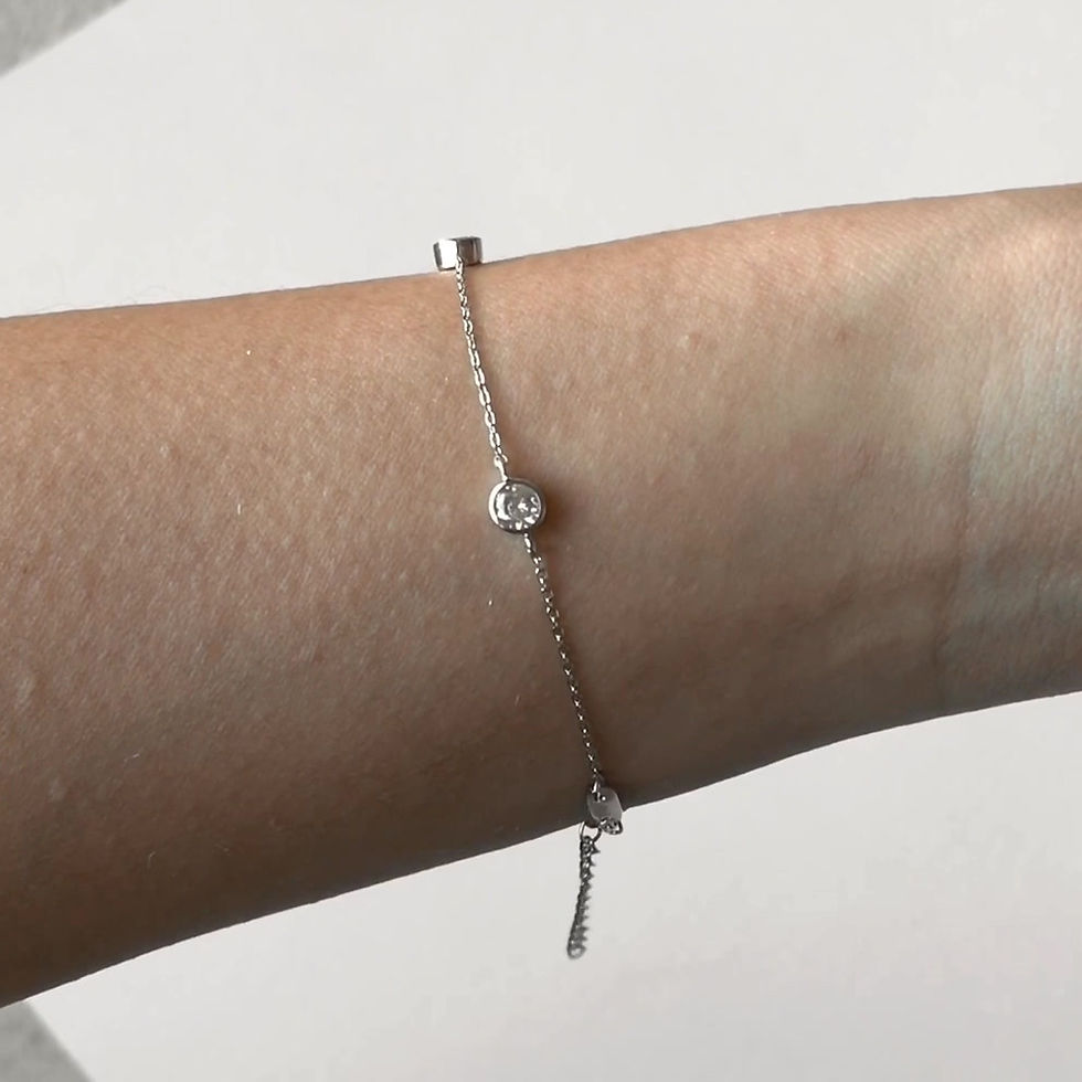 Thumbnail: Triple Stone Bracelet (Sterling Silver)