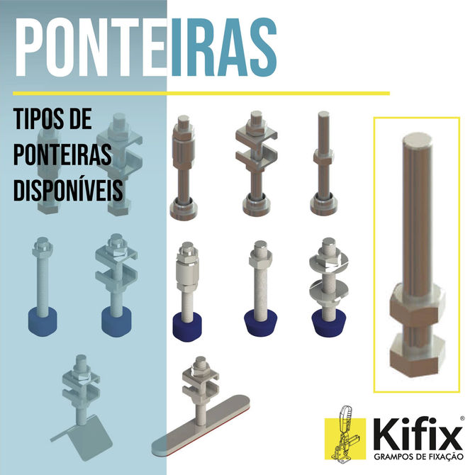 A Kifix Grampos de Fixação possui diversos tipos de ponteiras para atender todas as necessidades do 
