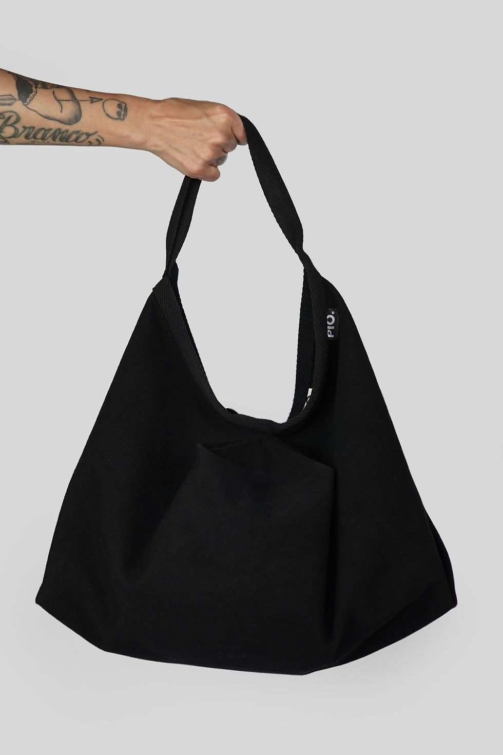 Thumbnail: Black Cotton Bag Front View