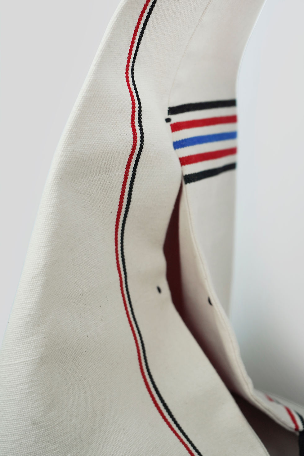 Thumbnail: Striped Canvas Bag Details View