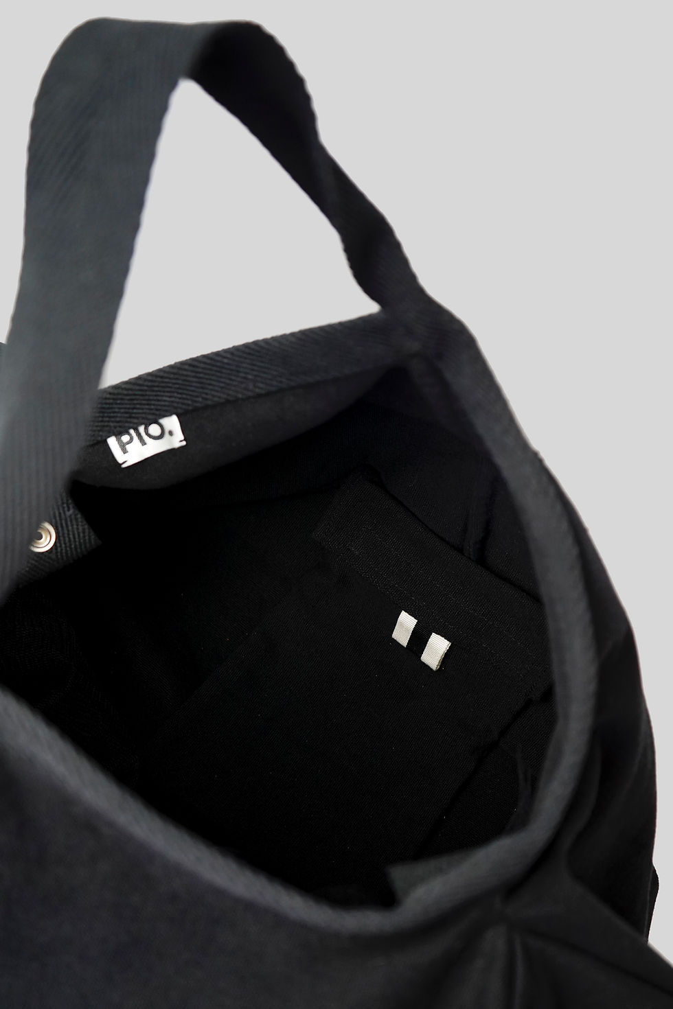 Thumbnail: Black Cotton Bag Inside View