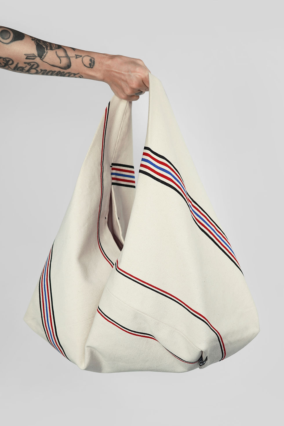 Thumbnail: Striped Canvas Bag Side View