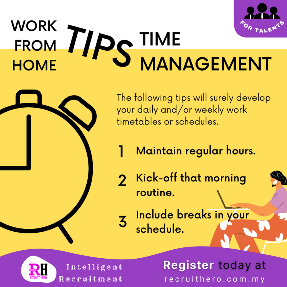 Work From Home Tips Time Management Recruit Hero