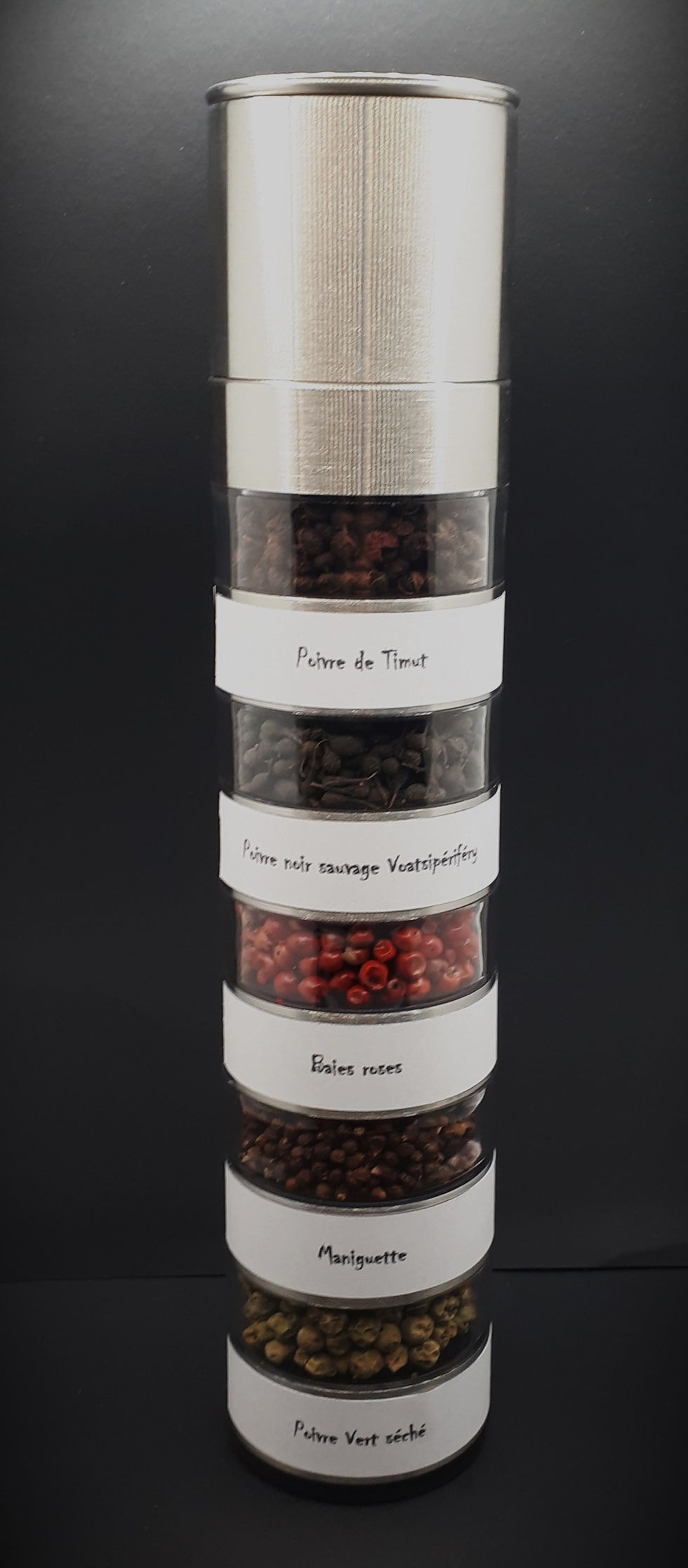 Moulin à poivre 5 en 1 avec 5 poivres